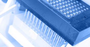 Hybrid assays: the next big thing? Multihead automated pipette and 384-well plate for high throughput biological testing.jpg